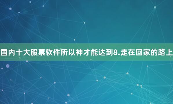国内十大股票软件所以神才能达到8.走在回家的路上
