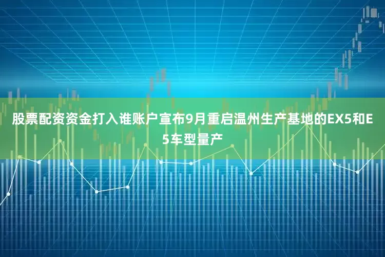 股票配资资金打入谁账户宣布9月重启温州生产基地的EX5和E5车型量产